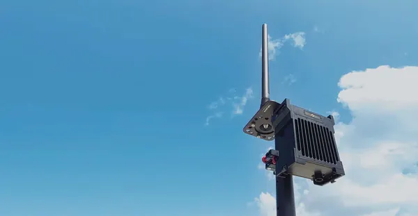 BlueSky Mast 200 Standard Series - AL1 with TrellisWare tactical radio, deployed in the field, tactical communications application
