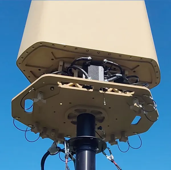 BlueSky Mast 350 Lift Series with Silvus Technologies StreamCaster MANET radio kit, configuration diagram, tactical communications application