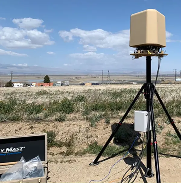 BlueSky Mast 350 Lift Series with Silvus Technologies StreamCaster MANET radio kit, configuration diagram, tactical communications application