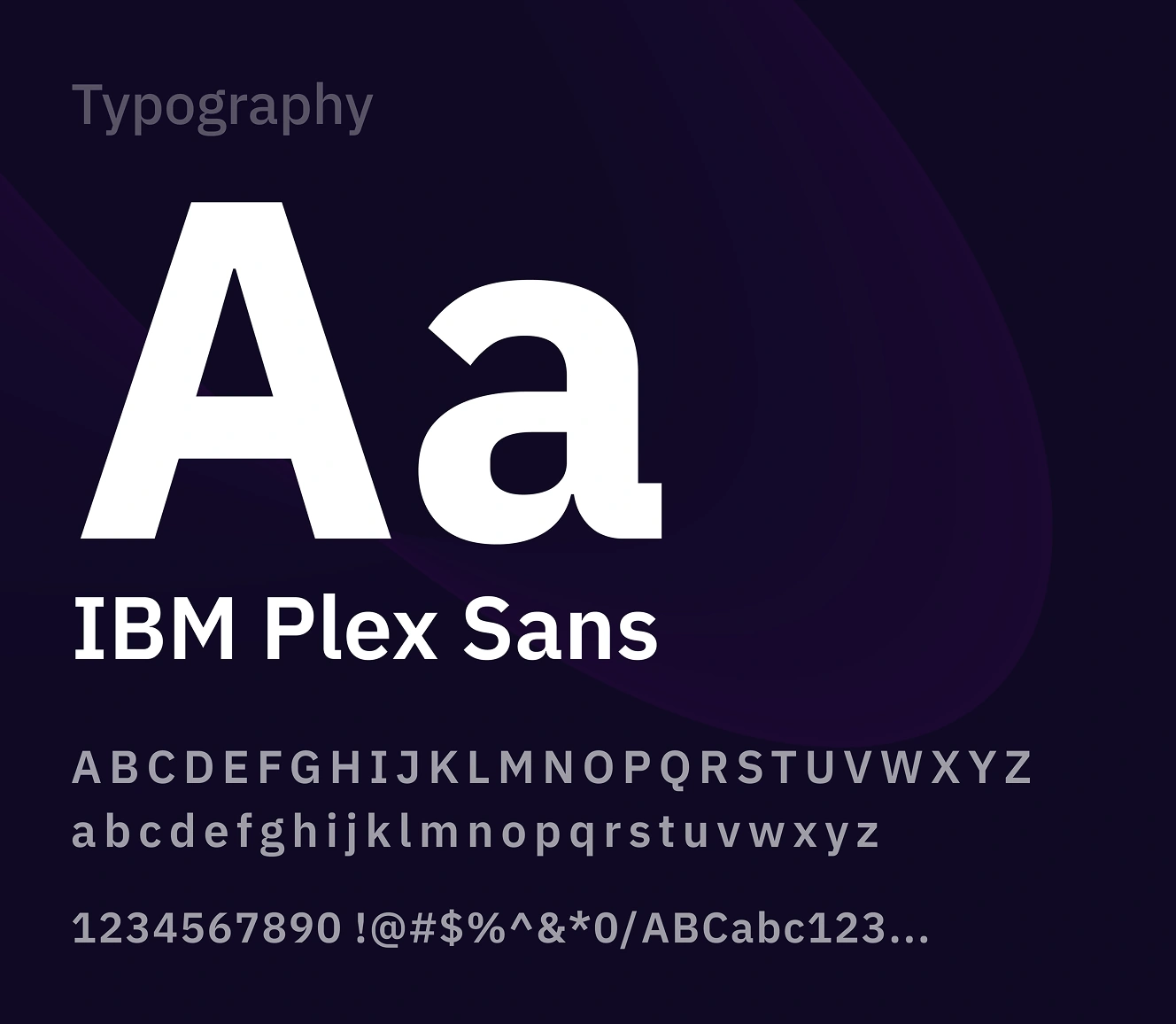BM Plex Sans typography specimen showing uppercase, lowercase, and numeral characters for casino UI.