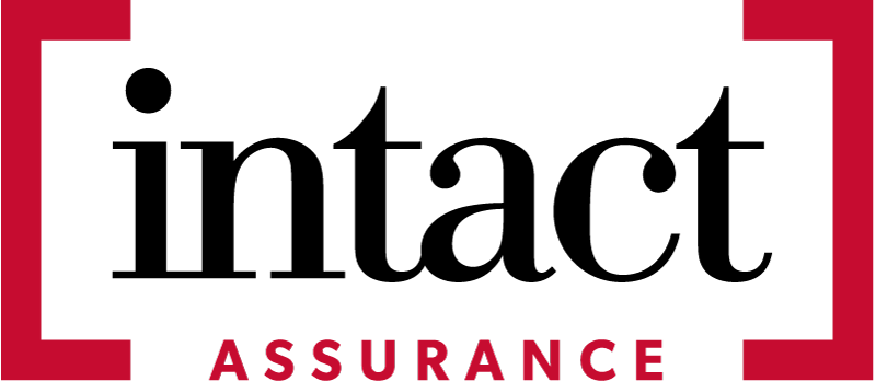 Logo d'Intact Assurance avec le mot 'intact' encadré en rouge et 'ASSURANCE' en dessous.