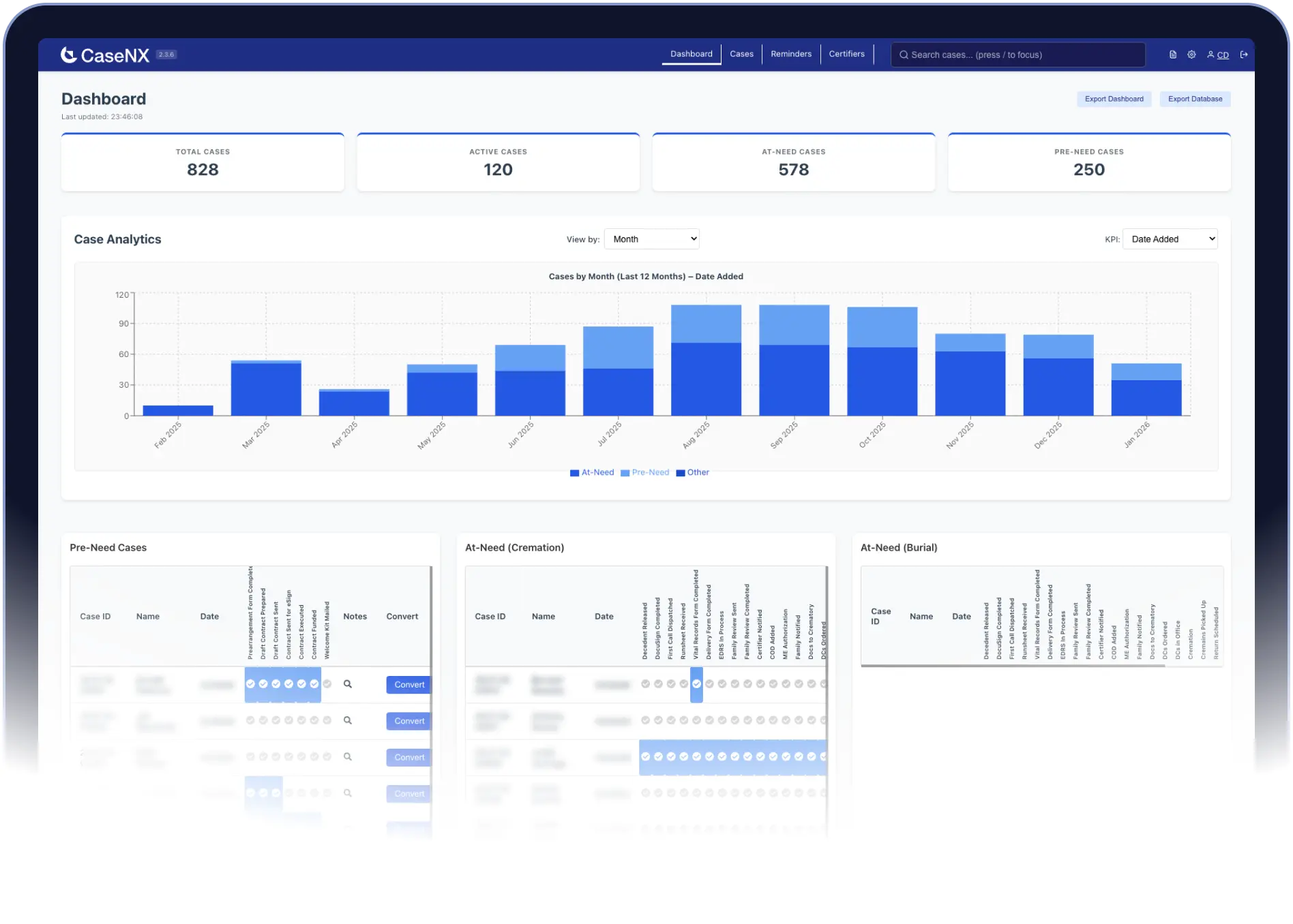 CaseNX Dashboard Desktop