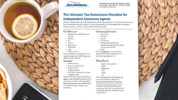 The Ultimate Tax Deductions Checklist for Independent Insurance Agents