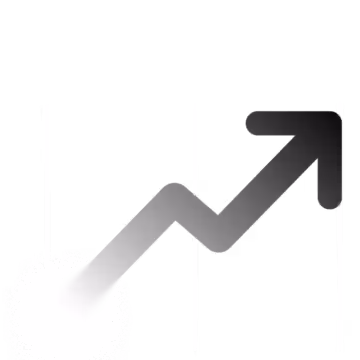 Upward trending arrow symbolizing growth or progress.