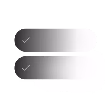 Two horizontal rounded toggle sliders with check marks indicating they are on.