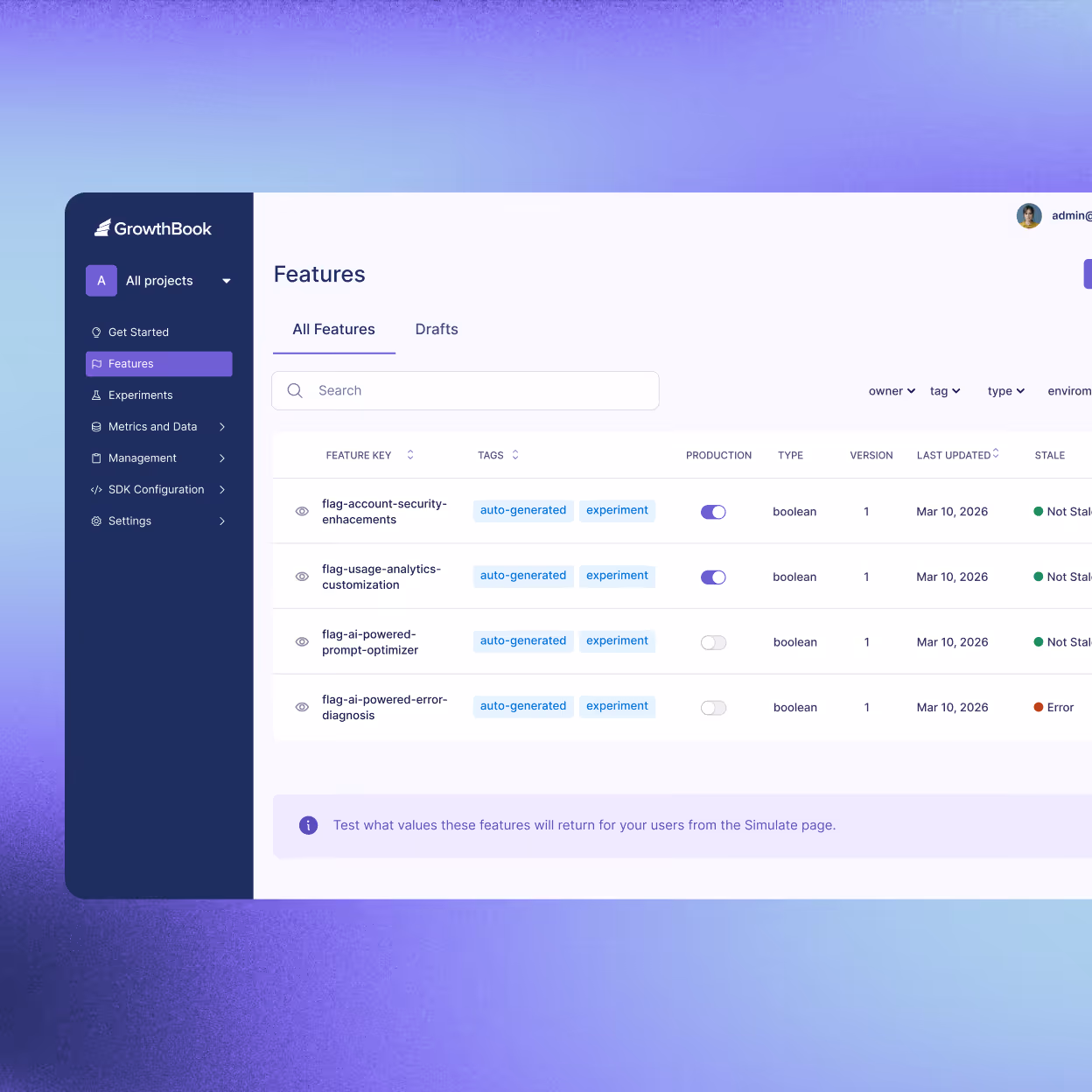A screenshot of a web page with a purple background.