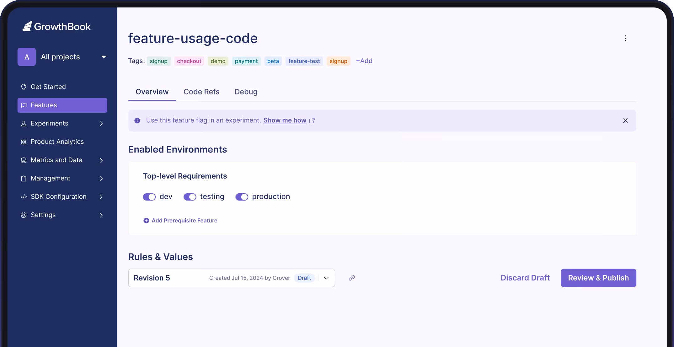 A screenshot of a dashboard showing a number of options.