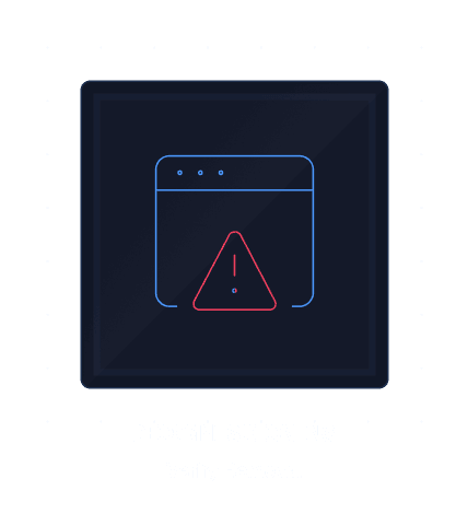 Browser window icon with a red warning triangle, labeled 'Decommissioning Verify Removal.'