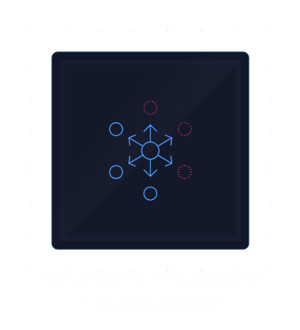 A dark square with a central circle connected by arrows pointing in multiple directions, labeled 'HALLUCINATED DEPENDENCIES Non-existent Packages.'