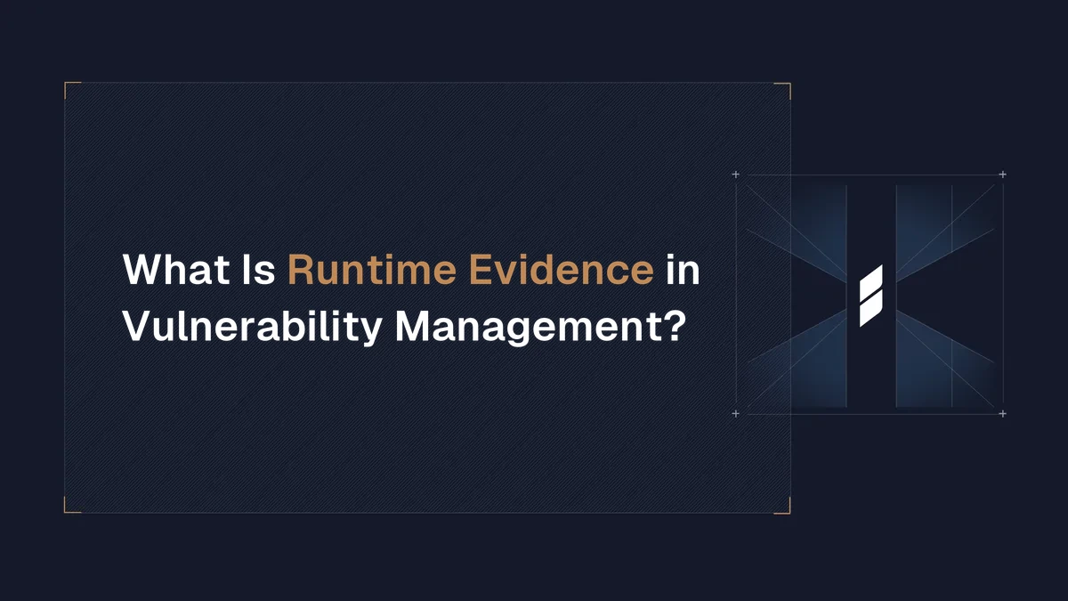 Spektion guide hero titled "What Is Runtime Evidence in Vulnerability Management?" with the Spektion logo