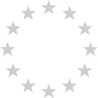 Circle of twelve gray stars on a transparent background resembling the EU flag symbol.