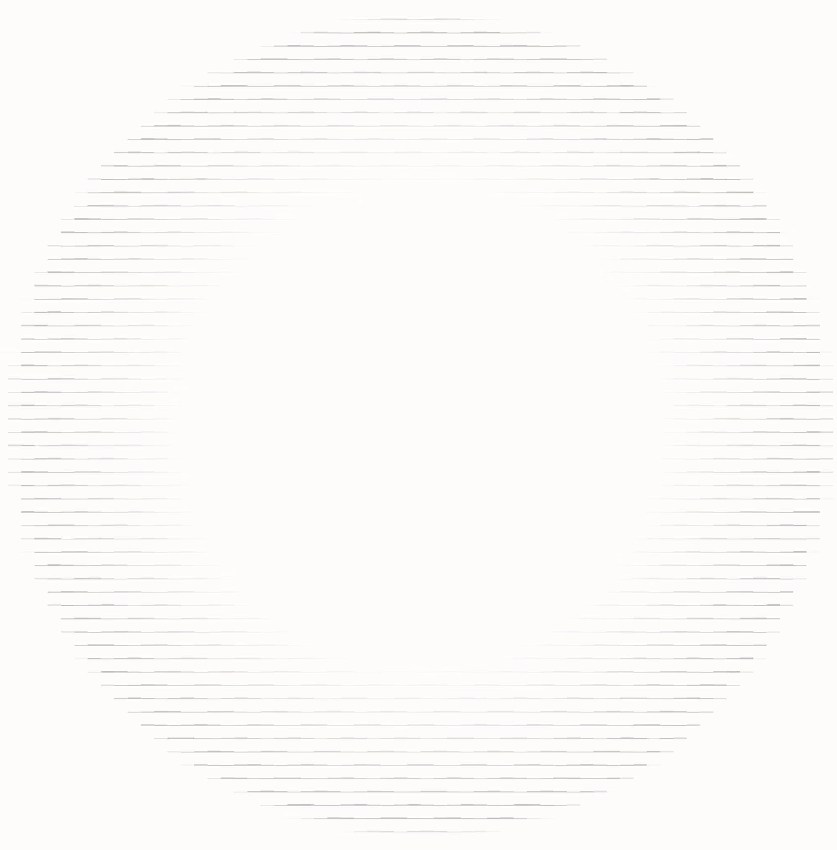 Circle formed by evenly spaced horizontal gray lines on a white background.