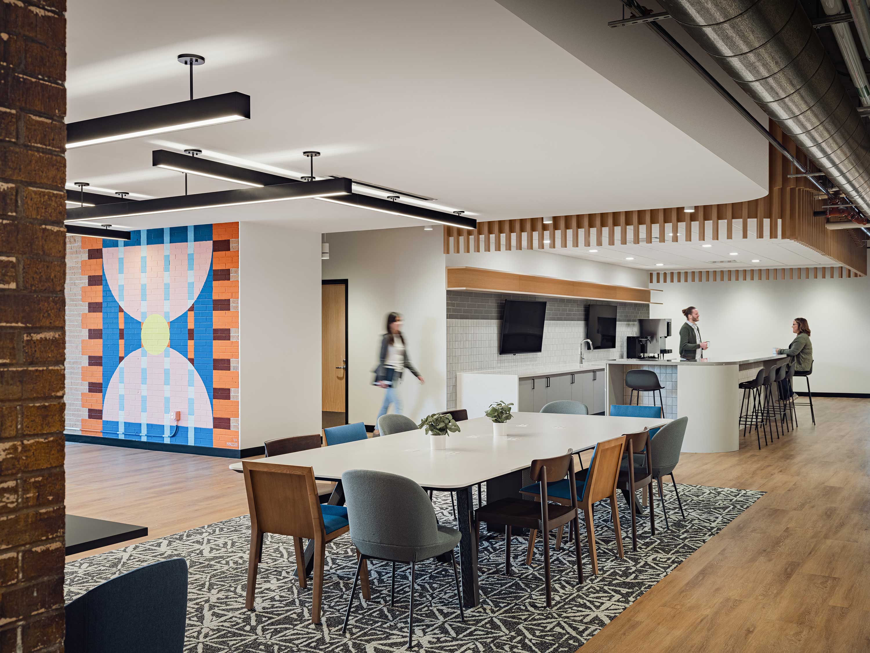Fred's Café branding and mid-century inspired graphics, APS Deer Valley Campus renovation