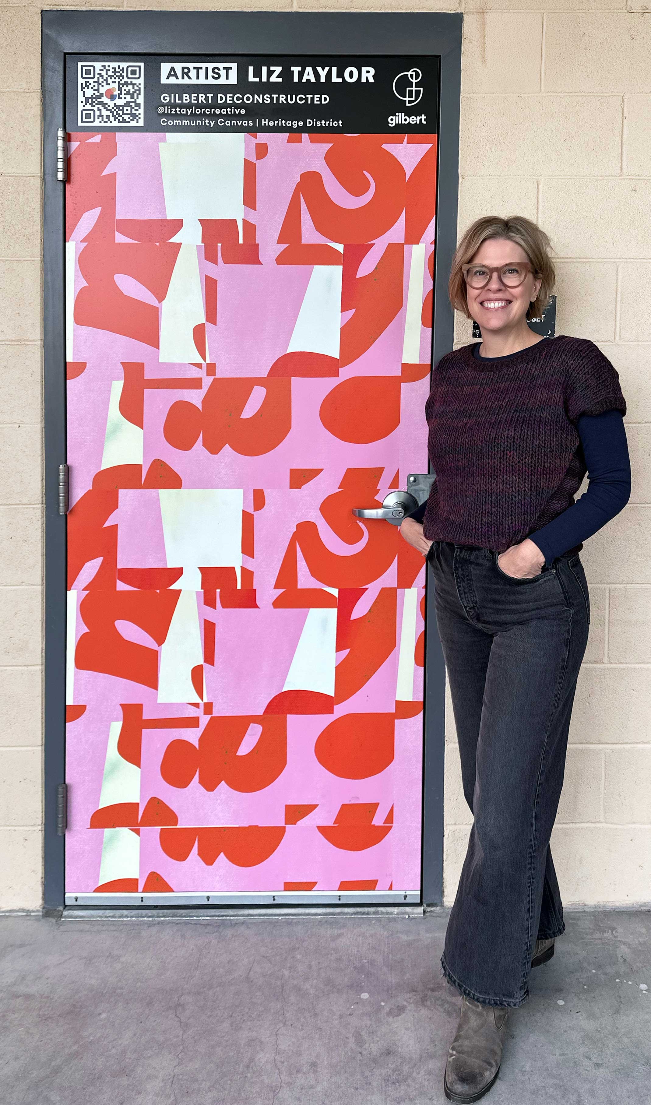 Gilbert Deconstructed door installation, Gilbert Community Beautification Award 2024, Liz Taylor Creative