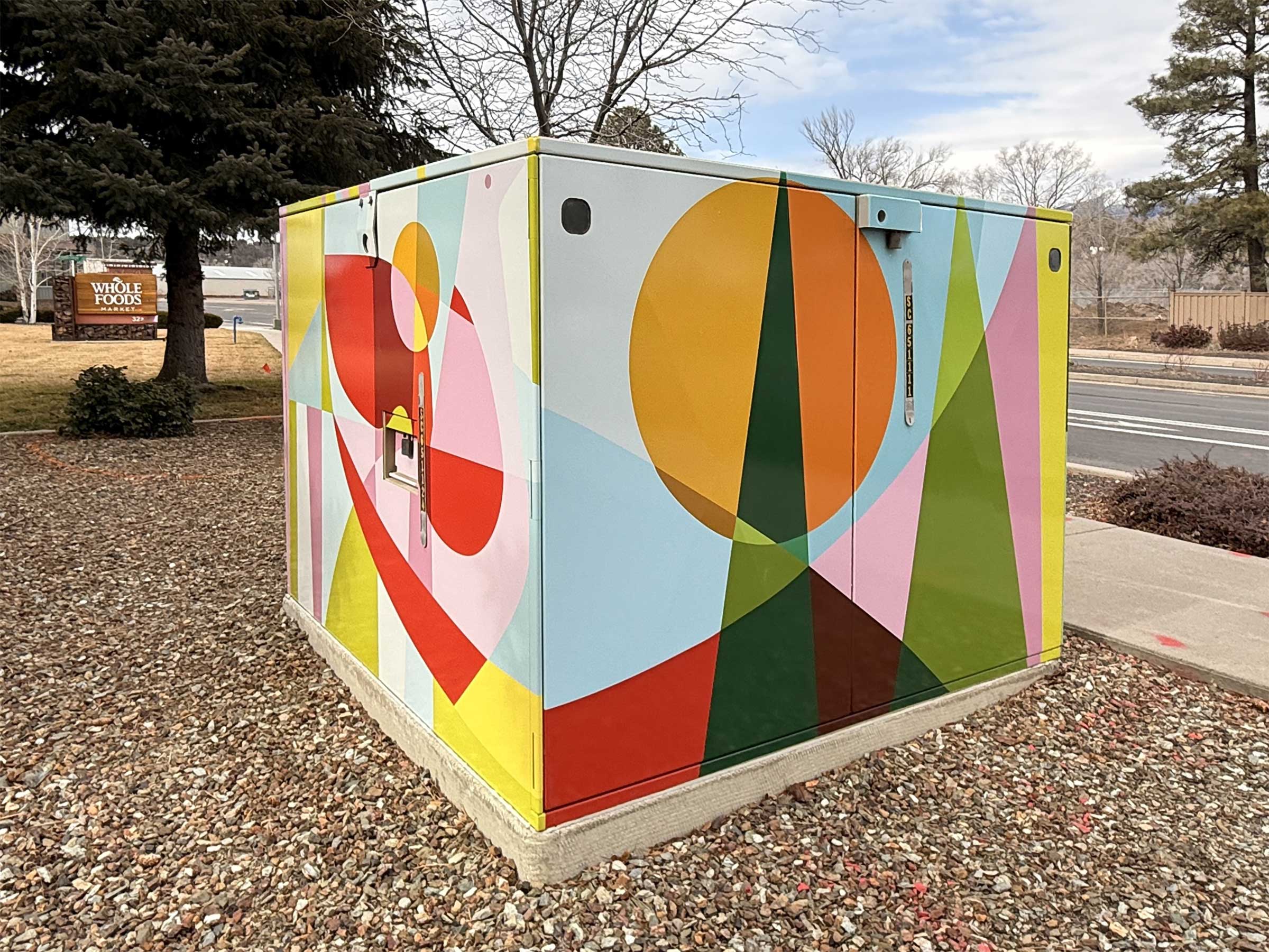 Detail panel of Fragments of Flagstaff depicting northern Arizona mountain landscape, Liz Taylor Creative