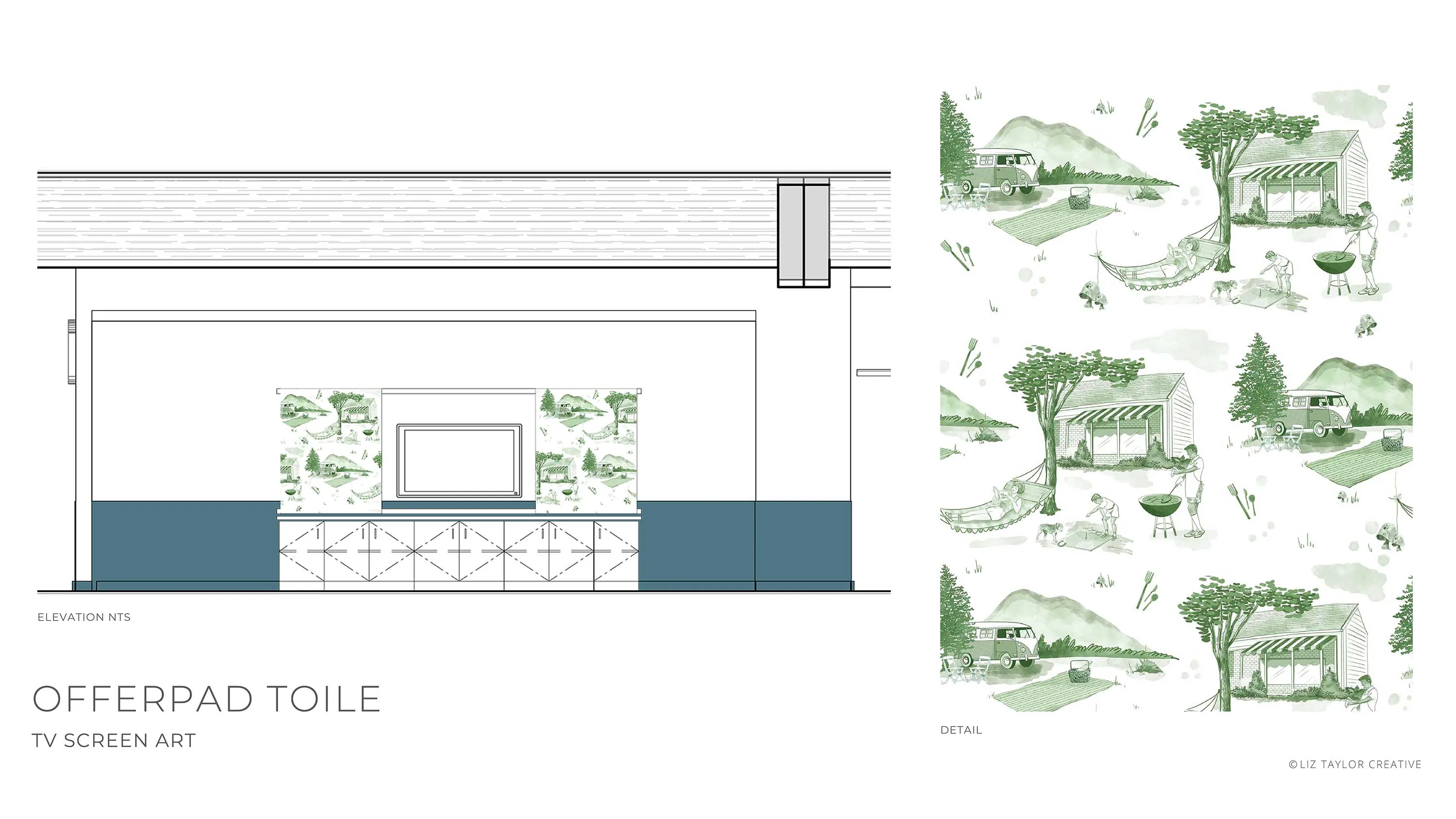 Conference room named after domestic space, Offerpad headquarters experiential design