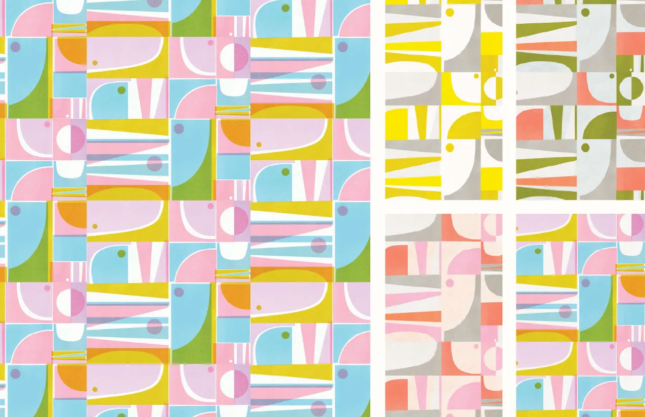 Original studio pattern design, mid-century visual language, Liz Taylor Creative