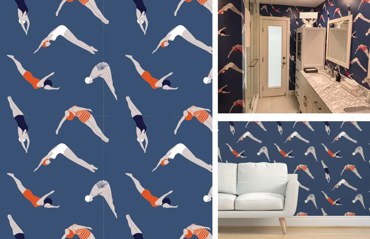 Custom surface pattern design with layered color and rhythm, Liz Taylor Creative