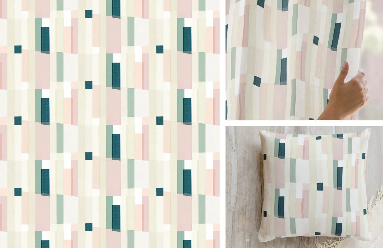 Mid-century influenced repeat pattern design, Liz Taylor Creative studio