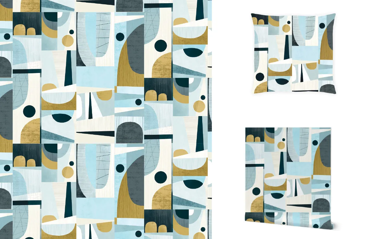 Original narrative pattern design, Liz Taylor Creative studio works