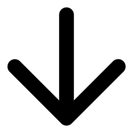 Black downward-pointing arrow or chevron icon on white background