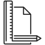 Document or page with ruler showing measurement scale on left side