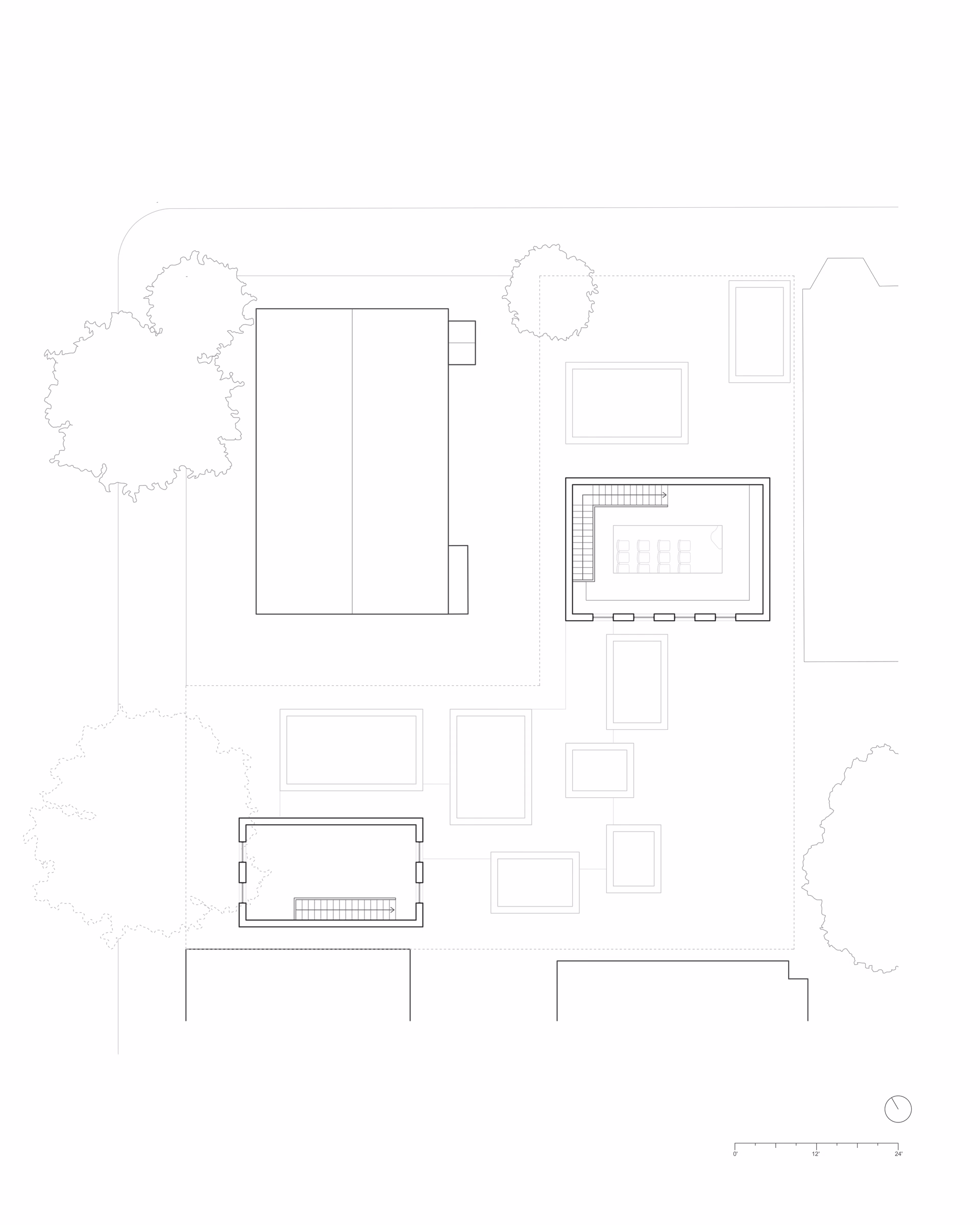 Upper-level floor plan of The Audio Alcove, showing smaller enclosed spaces above the ground floor.