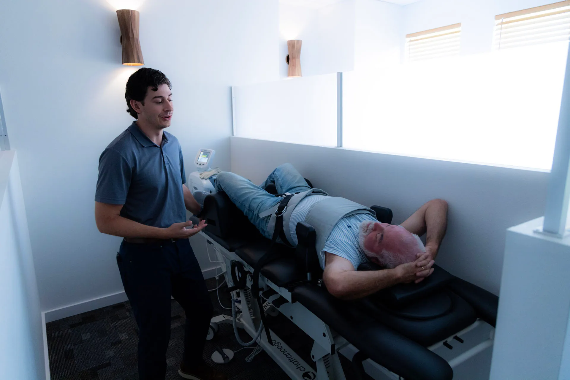 Non-surgical spinal decompression therapy at Limitless Chiropractic in Mandeville for herniated disc relief.