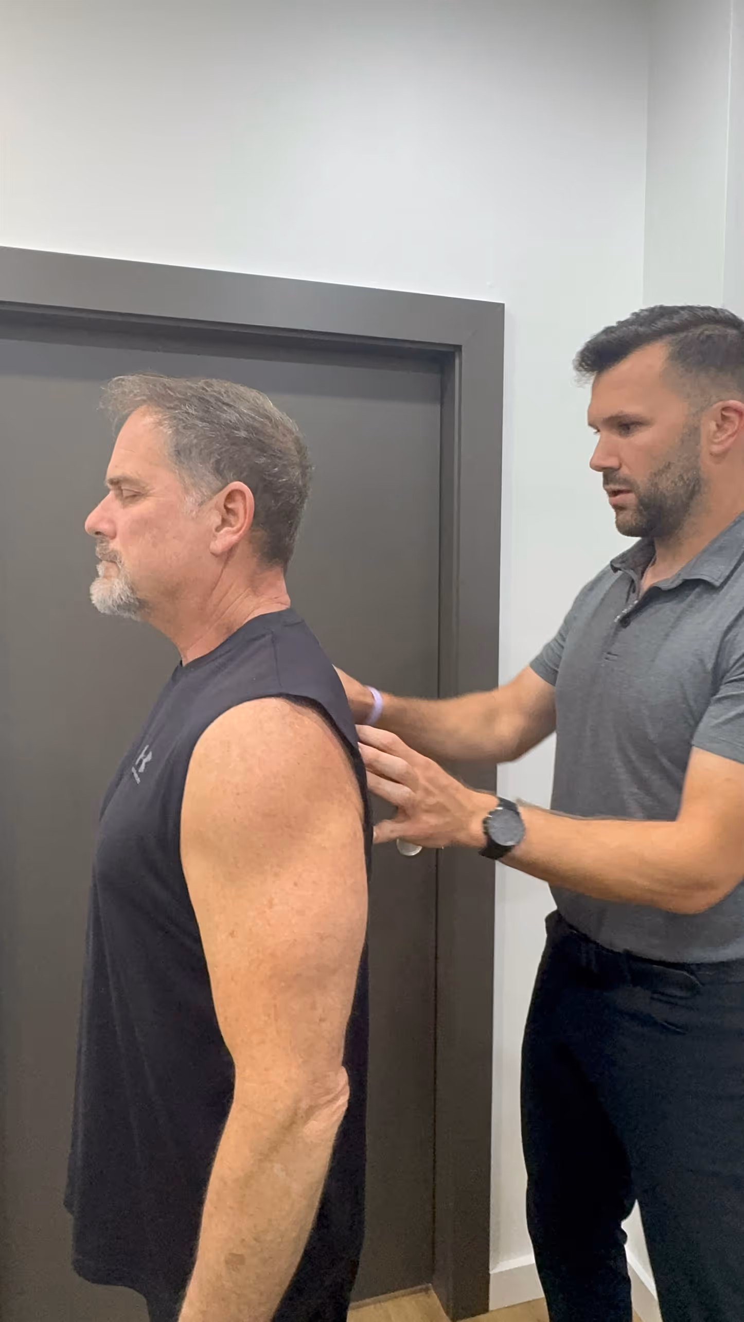 A competitive Northshore swimmer receiving a performance-based adjustment from Dr. Jason O’Rear at Limitless Chiropractic to maximize lung capacity and stroke efficiency.