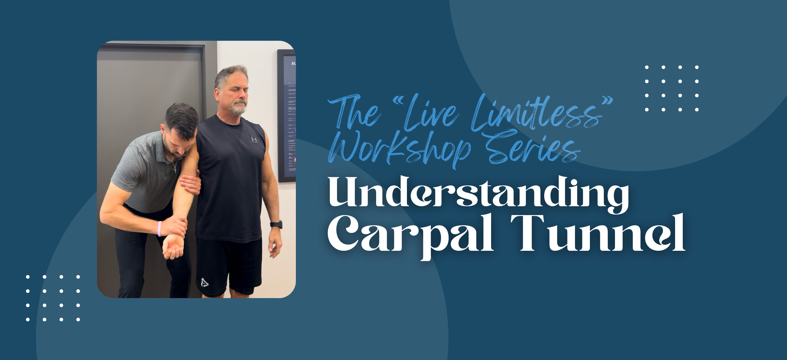 Free community chiropractic workshop on Carpal Tunnel in Mandeville LA hosted by Limitless Chiropractic in their medical office at 1100 N Causeway Blvd #100, Mandeville, LA