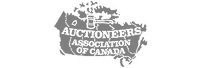 Logo of Auctioneers Association of Canada with a gavel and map outline.