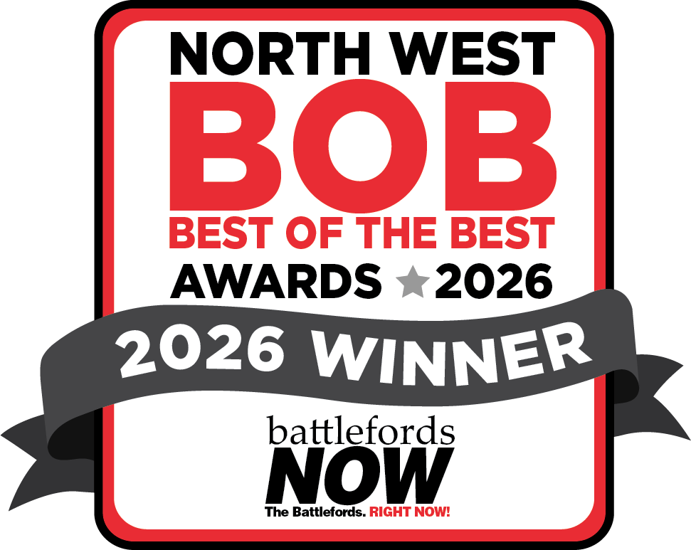 North West BOB Best of the Best Awards 2026 winner badge with a gray ribbon across and battlefordsNOW branding.