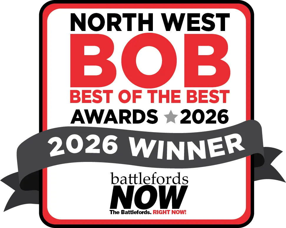 North West BOB Best of the Best Awards 2026 winner badge with a gray ribbon across and battlefordsNOW branding.