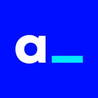 Kleines weißes „a“, gefolgt von einem cyanfarbenen Unterstrich, auf einem leuchtend blauen Hintergrund.