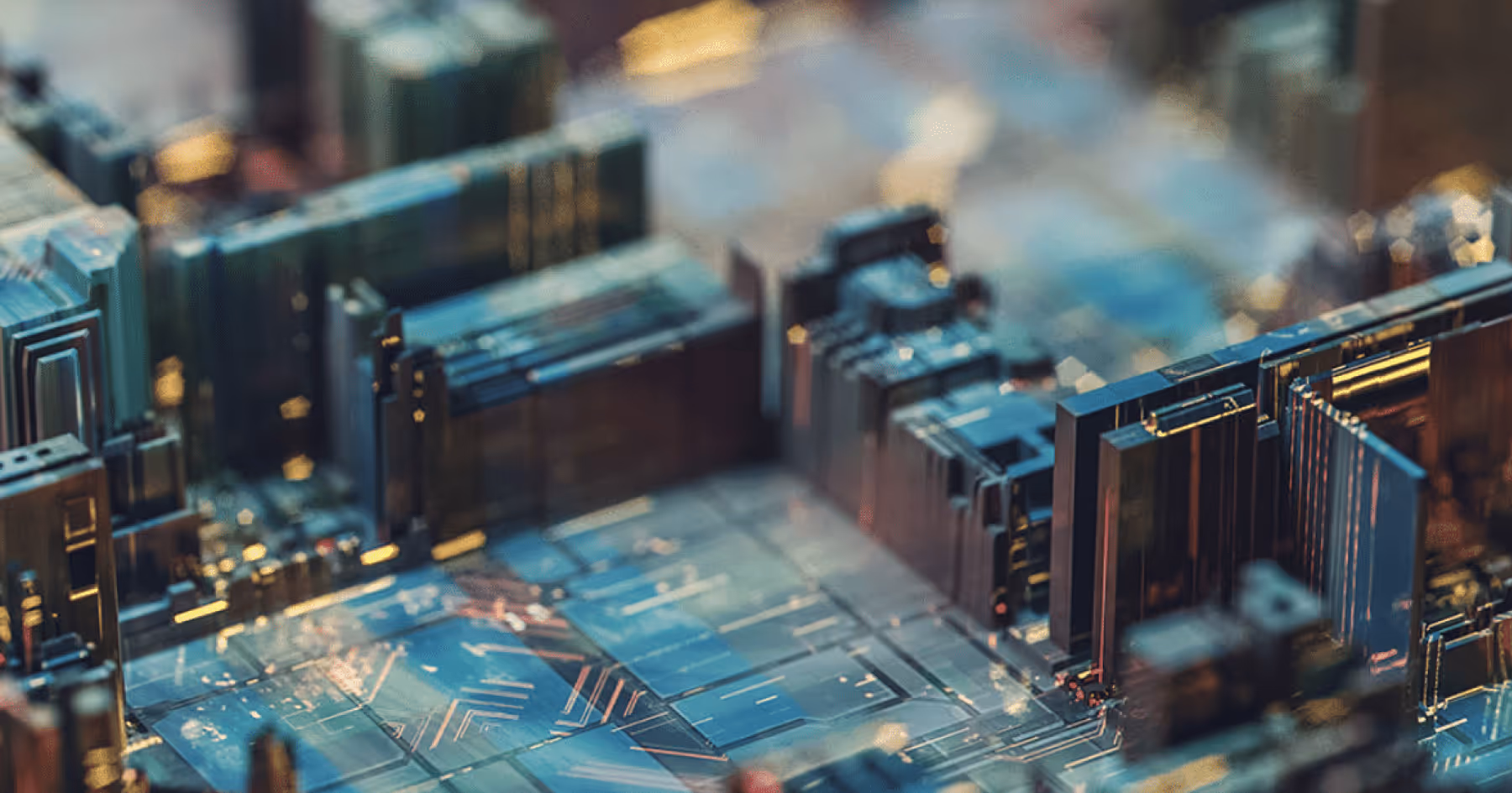Close-up macro view of a circuit board