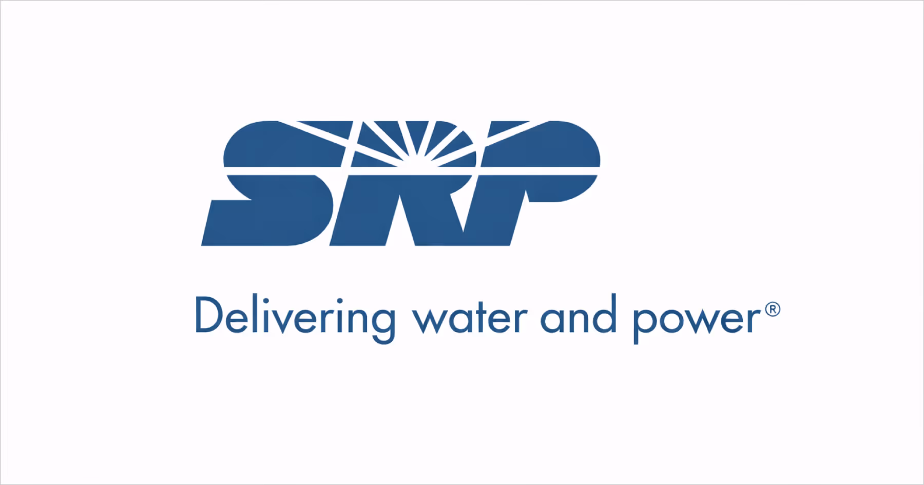 SRP logo with the tagline Delivering water and power on a white background