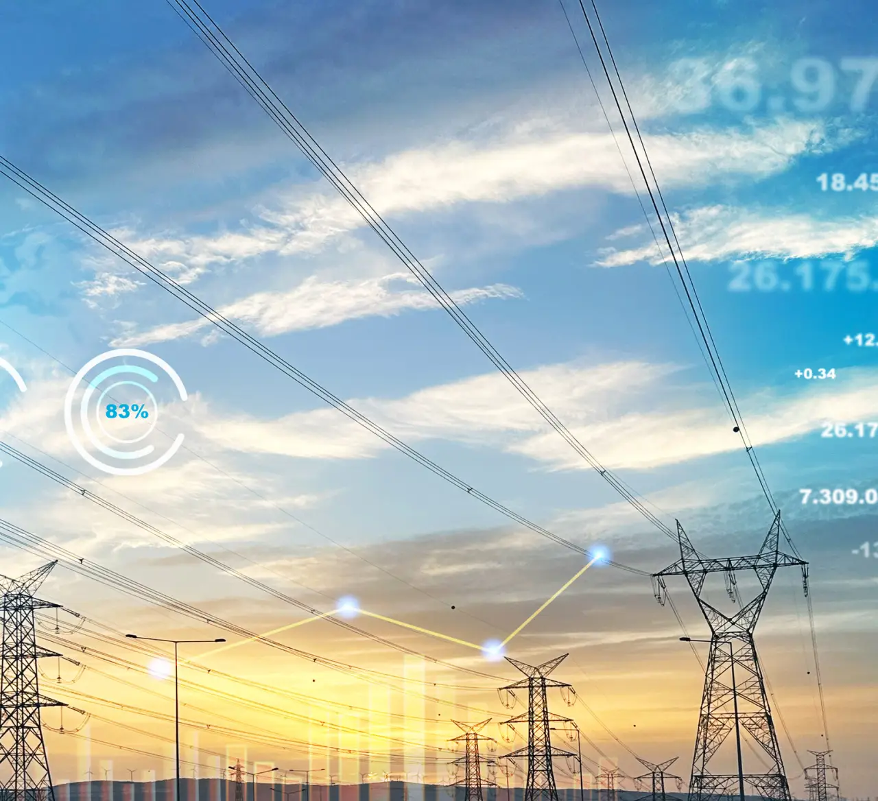 Fleet of semi trucks at a warehose