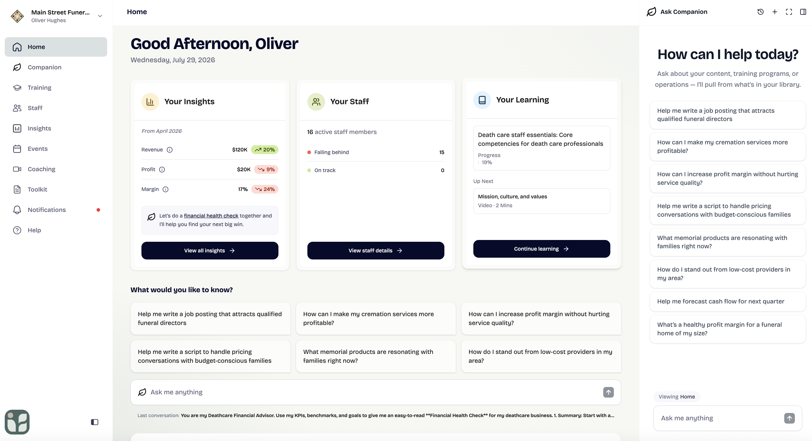 Impart home dashboard with Companion
