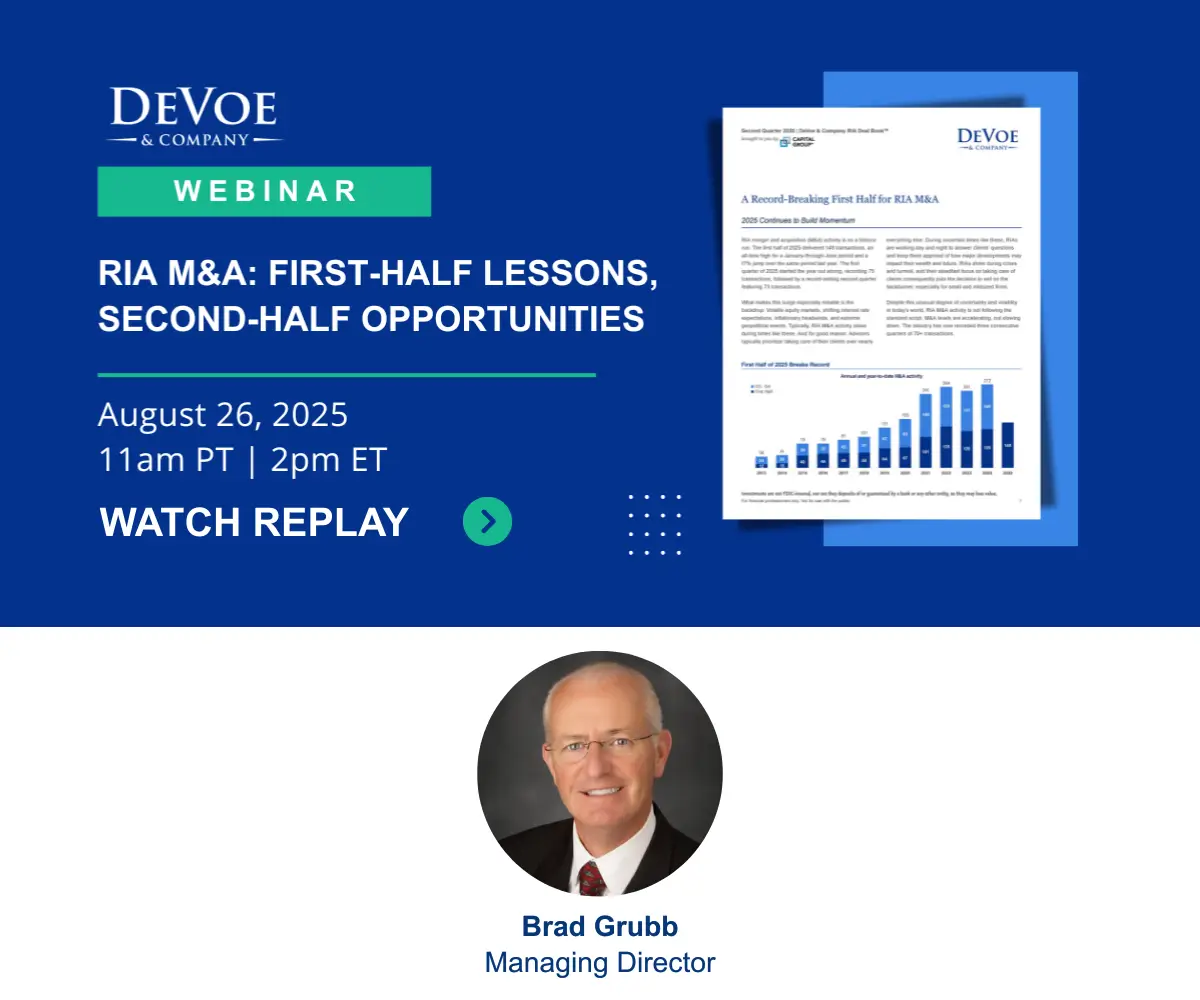 RIA M&A: First-Half Lessons, Second-Half Opportunities banner