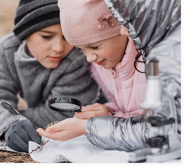 children trying to study