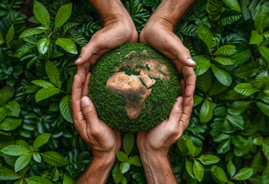 heands shown saving the nature