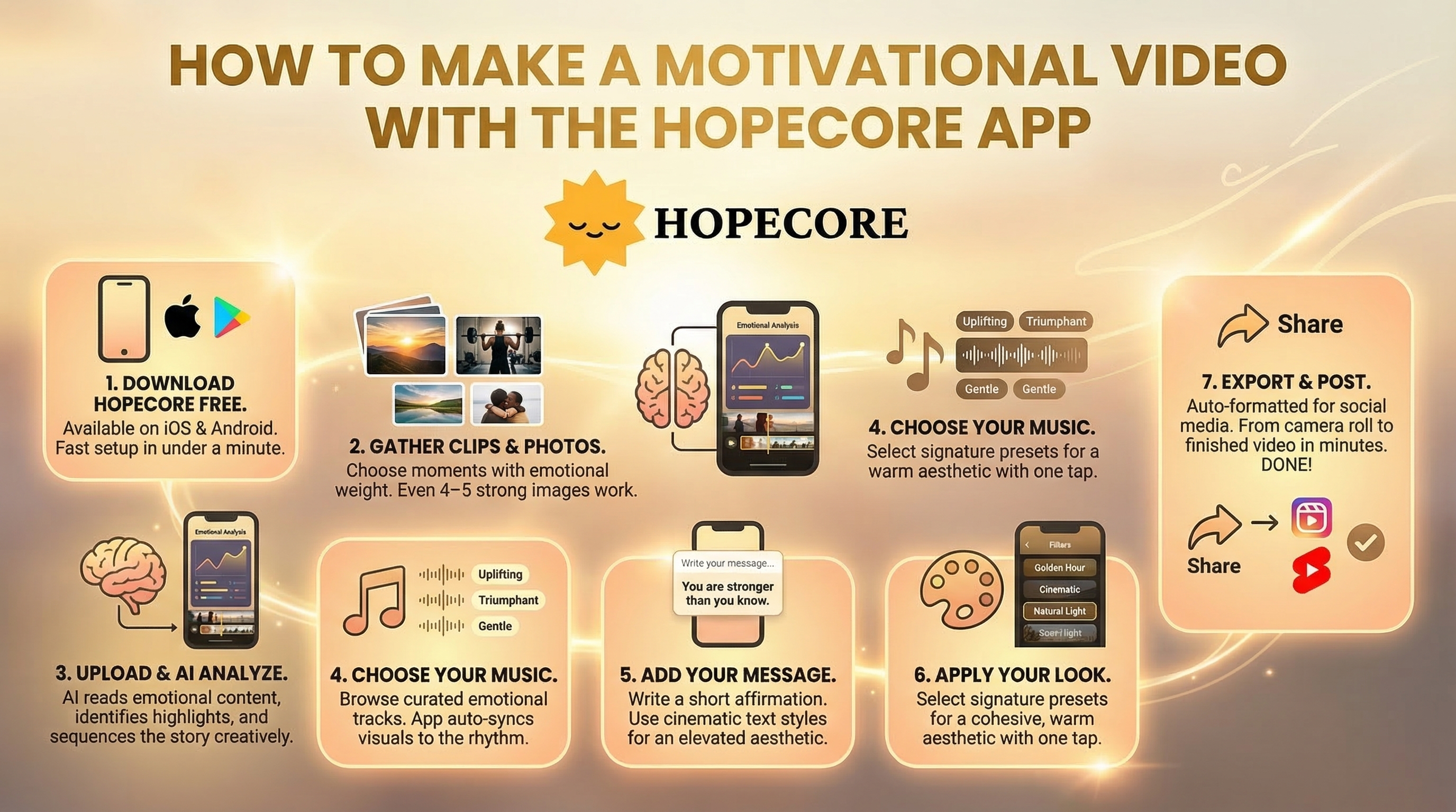 How to Make a Motivational Video With the HOPECORE App