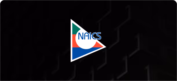 Triangle-shaped NAICS logo with green, red, and blue sections and a white circle containing the blue NAICS text.