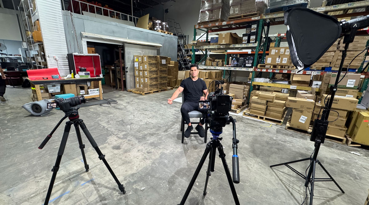 Testimonial video production setup by Anson Creative