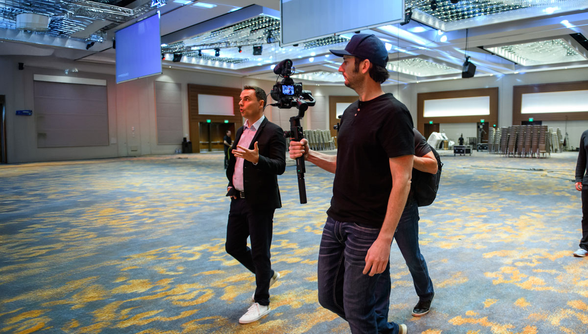 Kevin Anson filming video production with Brendon Burchard