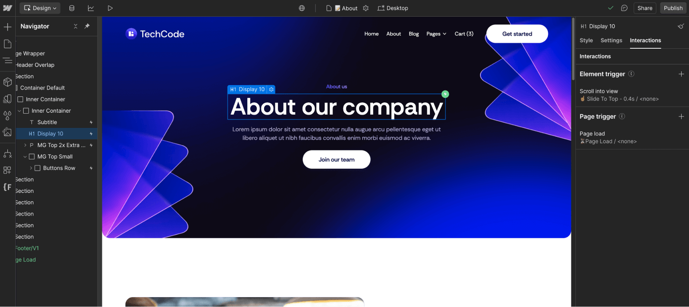 Animations - TechCode Webflow Template | Brix Template