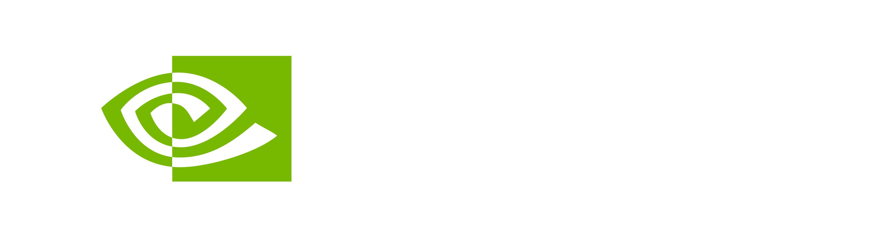 NVIDIA logo with stylized green eye icon and white text on black background.