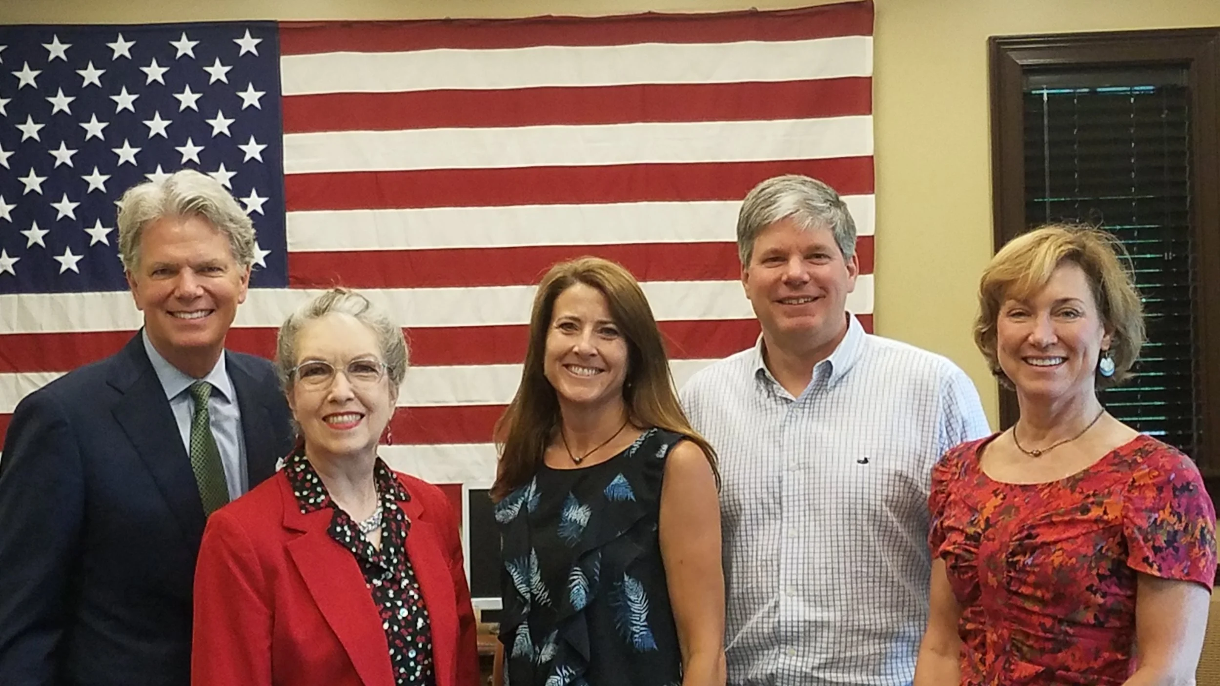 (Left to Right) Mountain Brook Mayor Stewart Welch, III, Birmingham City Councilor Valerie A. Abbott, Homewood City Councilor Jennifer Andress, State Representative David Faulkner and Mountain Brook City Councilor Virginia Caruthers Smith.