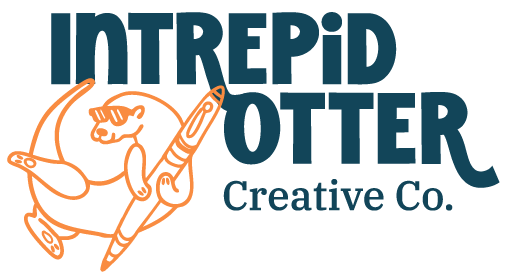 Logo featuring an orange otter holding a pencil next to the text 'INTREPID OTTER Creative Co.' in bold blue letters.