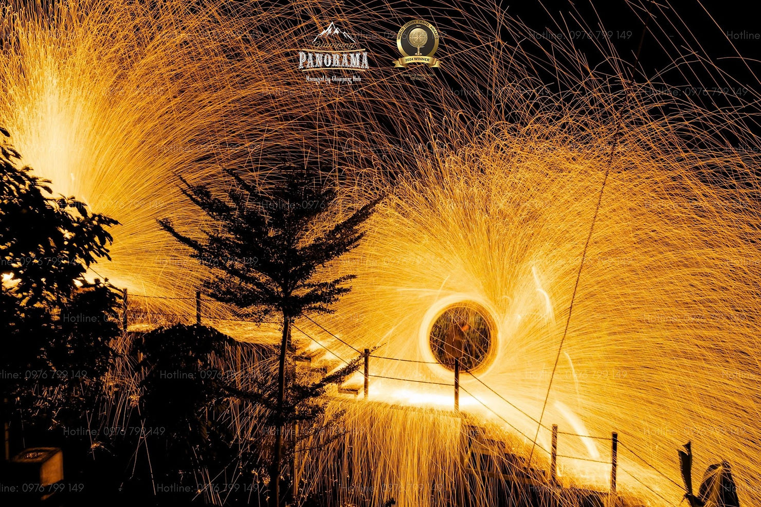 Mãn nhãn với pháo xoay rực rỡ tại Panorama Glamping – điểm nổi bật trong hệ thống Glamping Hub